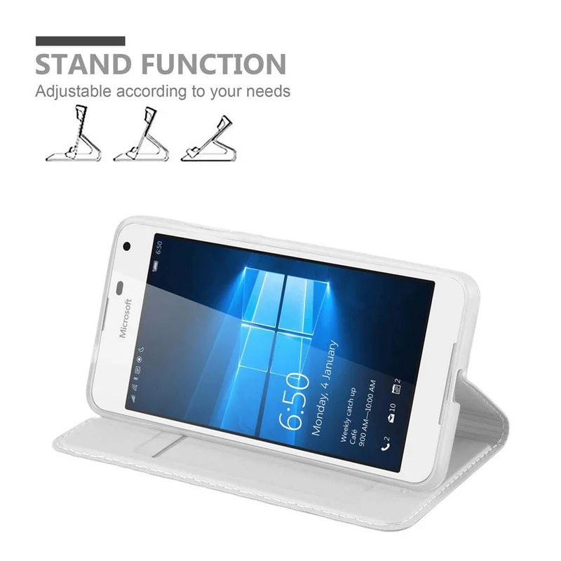 Cadorabo Hülle kompatibel mit Nokia Lumia 650 Schutzhülle mit Magnetverschluss, Standfunktion und Kartenfach