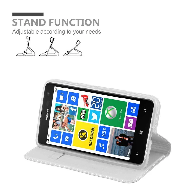 Cadorabo Hülle kompatibel mit Nokia Lumia 625 Schutzhülle mit Magnetverschluss, Standfunktion und Kartenfach
