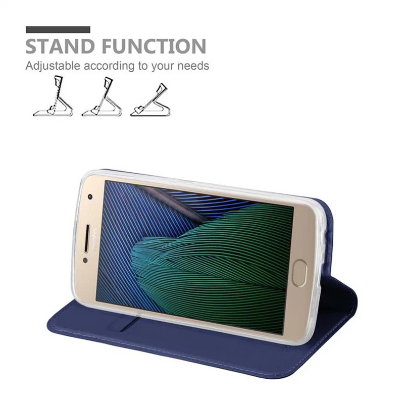 Cadorabo Hülle kompatibel mit Motorola MOTO G5 PLUS Schutzhülle mit Magnetverschluss, Standfunktion und Kartenfach
