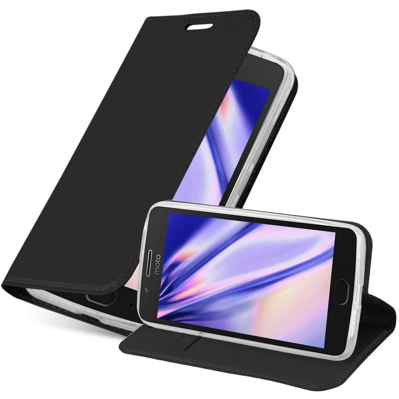 Cadorabo Hülle kompatibel mit Motorola MOTO G5 Schutzhülle mit Magnetverschluss, Standfunktion und Kartenfach