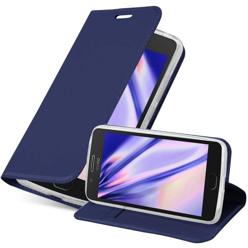 Cadorabo Hülle kompatibel mit Motorola MOTO G5 Schutzhülle mit Magnetverschluss, Standfunktion und Kartenfach