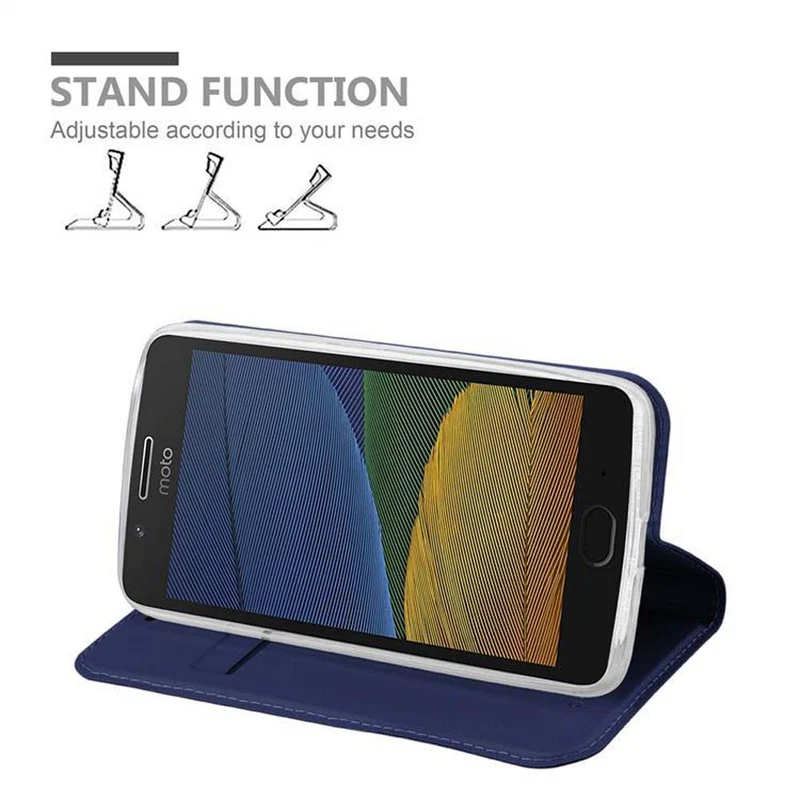 Cadorabo Hülle kompatibel mit Motorola MOTO G5 Schutzhülle mit Magnetverschluss, Standfunktion und Kartenfach