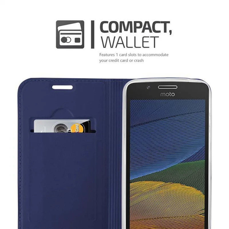 Cadorabo Hülle kompatibel mit Motorola MOTO G5 Schutzhülle mit Magnetverschluss, Standfunktion und Kartenfach
