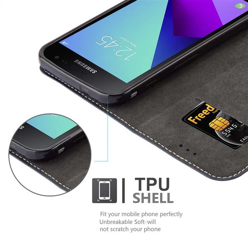 Cadorabo Hülle kompatibel mit Samsung Galaxy XCover 4 / XCover 4s Schutzhülle mit Magnetverschluss, Standfunktion und Kartenfach