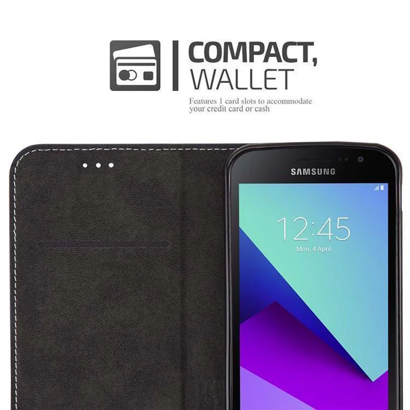 Cadorabo Hülle kompatibel mit Samsung Galaxy XCover 4 / XCover 4s Schutzhülle mit Magnetverschluss, Standfunktion und Kartenfach