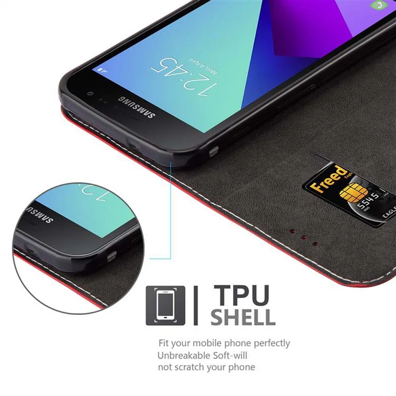 Cadorabo Hülle kompatibel mit Samsung Galaxy XCover 4 / XCover 4s Schutzhülle mit Magnetverschluss, Standfunktion und Kartenfach