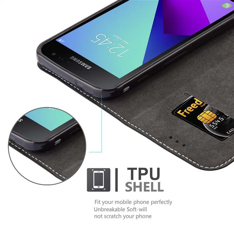 Cadorabo Hülle kompatibel mit Samsung Galaxy XCover 4 / XCover 4s Schutzhülle mit Magnetverschluss, Standfunktion und Kartenfach