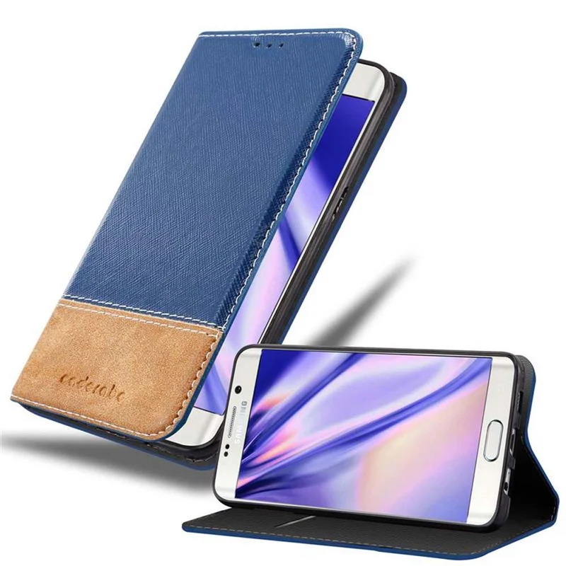 Cadorabo Hülle kompatibel mit Samsung Galaxy S6 EDGE PLUS Schutzhülle mit Magnetverschluss, Standfunktion und Kartenfach