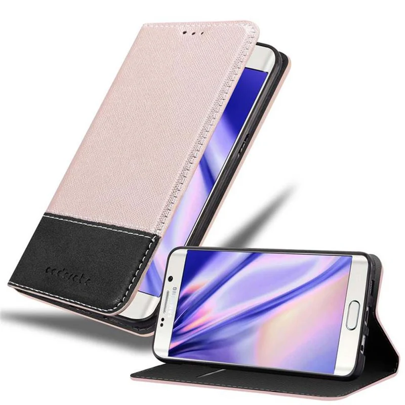 Cadorabo Hülle kompatibel mit Samsung Galaxy S6 EDGE PLUS Schutzhülle mit Magnetverschluss, Standfunktion und Kartenfach