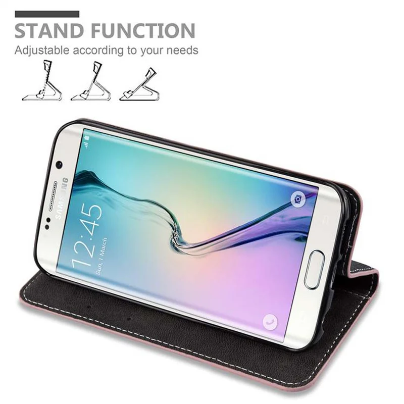 Cadorabo Hülle kompatibel mit Samsung Galaxy S6 EDGE PLUS Schutzhülle mit Magnetverschluss, Standfunktion und Kartenfach