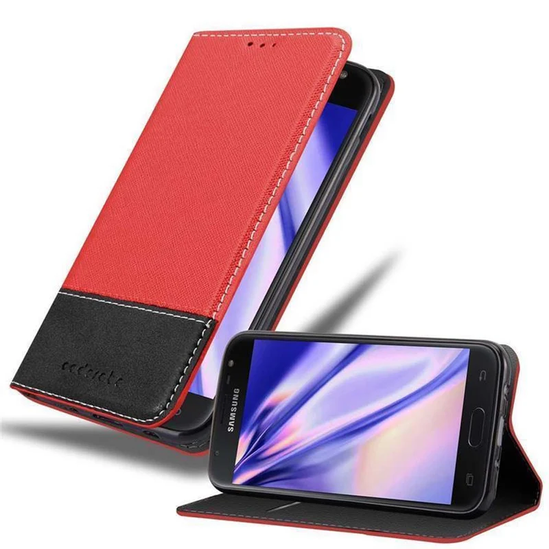 Cadorabo Hülle kompatibel mit Samsung Galaxy J7 2017 / J7 PRO Schutzhülle mit Magnetverschluss, Standfunktion und Kartenfach