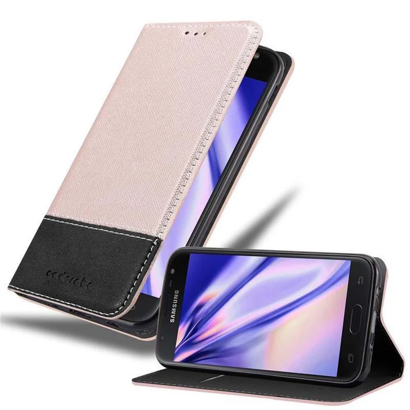 Cadorabo Hülle kompatibel mit Samsung Galaxy J7 2017 / J7 PRO Schutzhülle mit Magnetverschluss, Standfunktion und Kartenfach