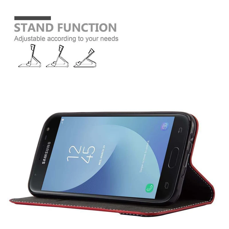 Cadorabo Hülle kompatibel mit Samsung Galaxy J7 2017 / J7 PRO Schutzhülle mit Magnetverschluss, Standfunktion und Kartenfach