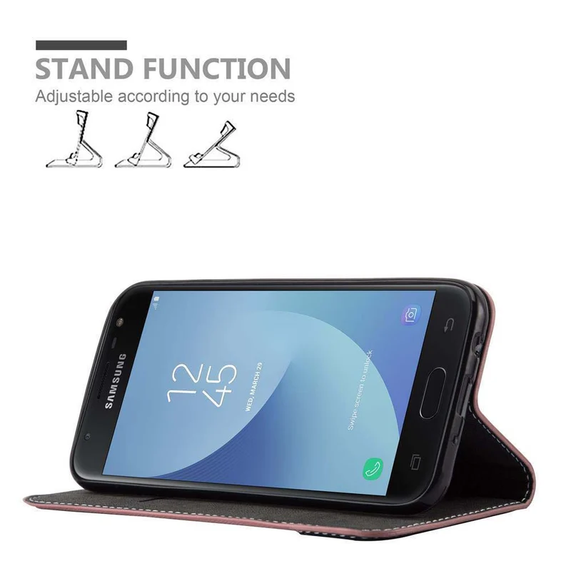 Cadorabo Hülle kompatibel mit Samsung Galaxy J7 2017 / J7 PRO Schutzhülle mit Magnetverschluss, Standfunktion und Kartenfach