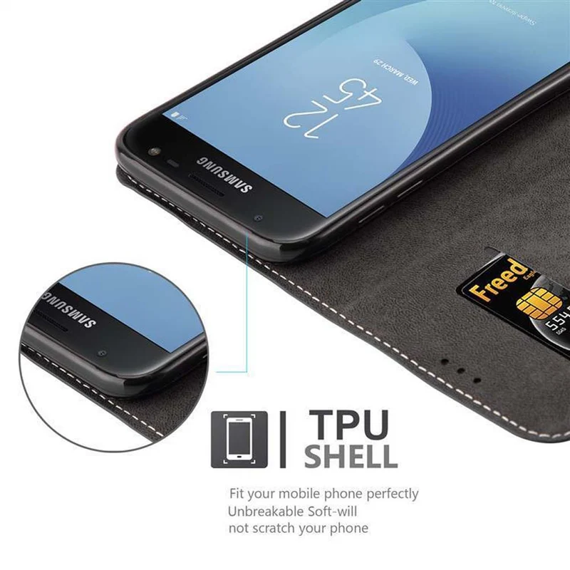Cadorabo Hülle kompatibel mit Samsung Galaxy J5 2017 / J5 PRO Schutzhülle mit Magnetverschluss, Standfunktion und Kartenfach
