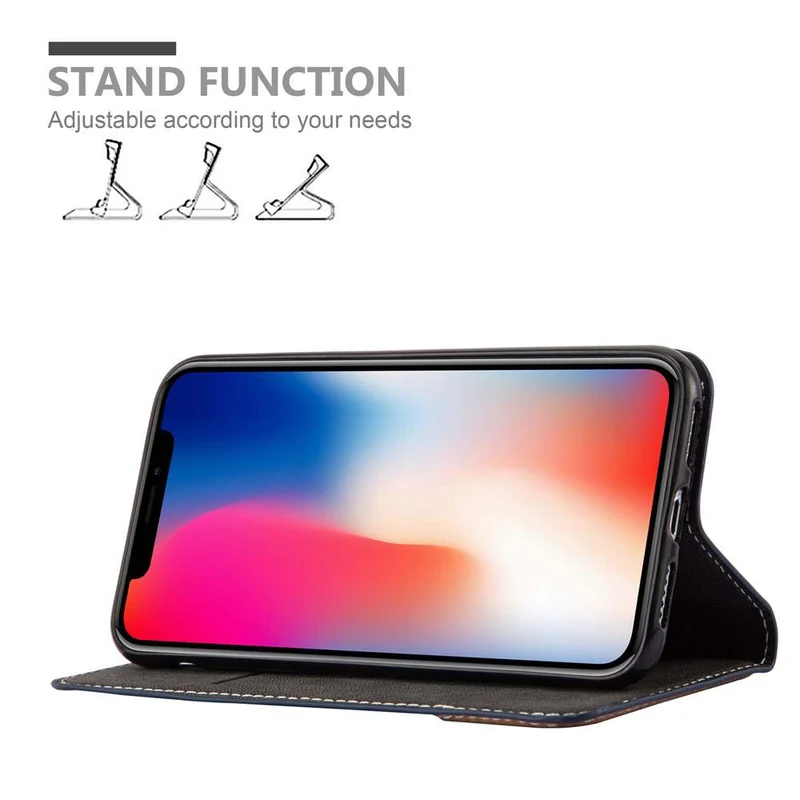 Cadorabo Hülle kompatibel mit Apple iPhone X / XS Schutzhülle mit Magnetverschluss, Standfunktion und Kartenfach
