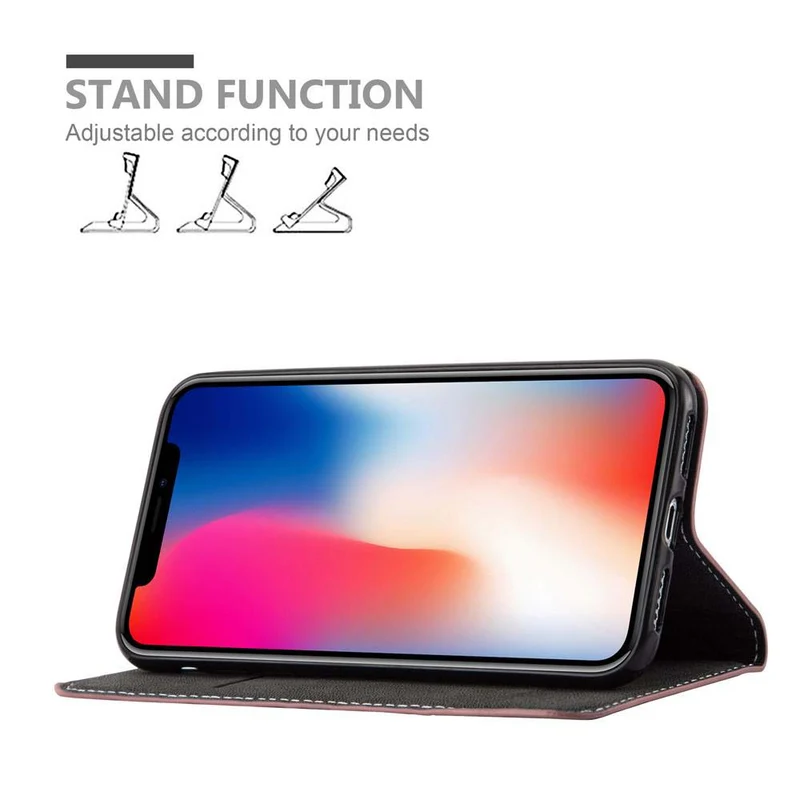 Cadorabo Hülle kompatibel mit Apple iPhone X / XS Schutzhülle mit Magnetverschluss, Standfunktion und Kartenfach