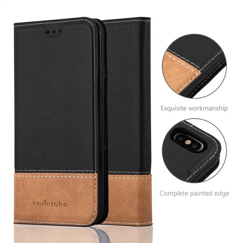 Cadorabo Hülle kompatibel mit Apple iPhone X / XS Schutzhülle mit Magnetverschluss, Standfunktion und Kartenfach