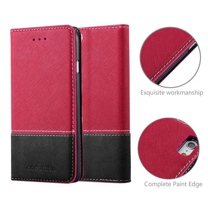 Cadorabo Hülle kompatibel mit Apple iPhone 6 PLUS / 6S PLUS Schutzhülle mit Magnetverschluss, Standfunktion und Kartenfach