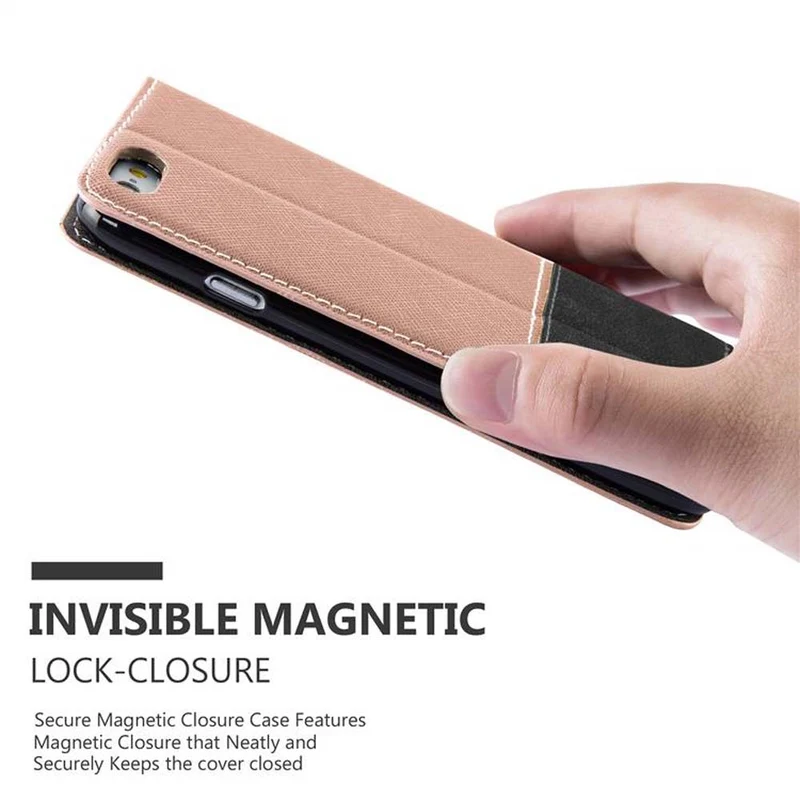 Cadorabo Hülle kompatibel mit Apple iPhone 6 PLUS / 6S PLUS Schutzhülle mit Magnetverschluss, Standfunktion und Kartenfach