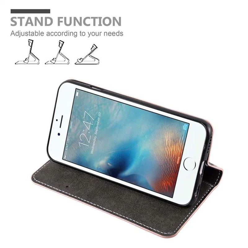 Cadorabo Hülle kompatibel mit Apple iPhone 6 PLUS / 6S PLUS Schutzhülle mit Magnetverschluss, Standfunktion und Kartenfach