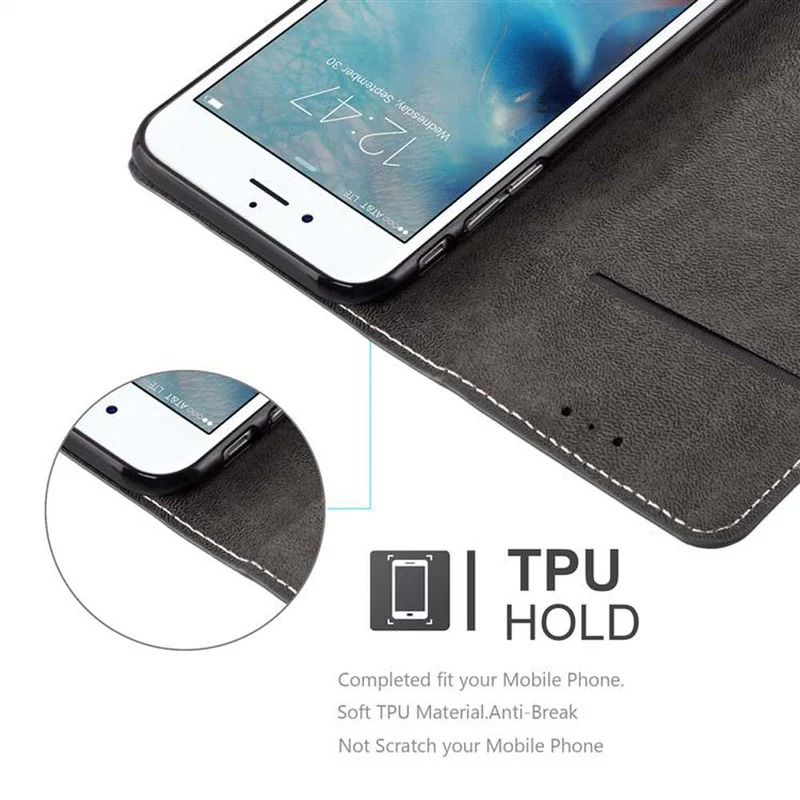 Cadorabo Hülle kompatibel mit Apple iPhone 6 PLUS / 6S PLUS Schutzhülle mit Magnetverschluss, Standfunktion und Kartenfach
