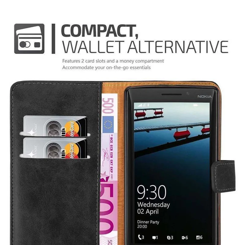 Cadorabo Hülle kompatibel mit Nokia Lumia 929 / 930 Schutzhülle mit Magnetverschluss, Standfunktion und Kartenfach