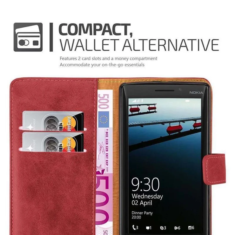 Cadorabo Hülle kompatibel mit Nokia Lumia 929 / 930 Schutzhülle mit Magnetverschluss, Standfunktion und Kartenfach