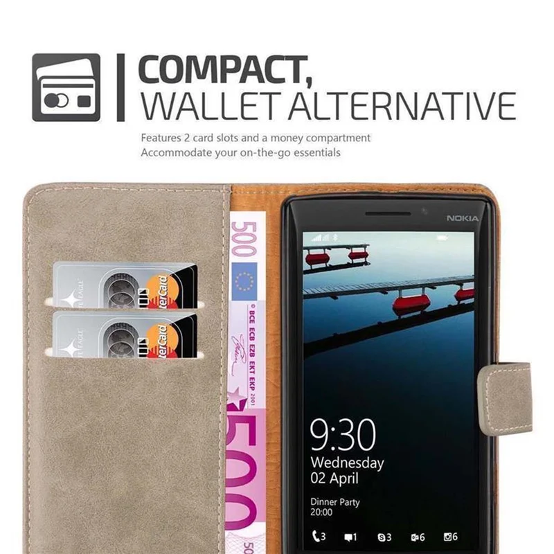 Cadorabo Hülle kompatibel mit Nokia Lumia 929 / 930 Schutzhülle mit Magnetverschluss, Standfunktion und Kartenfach