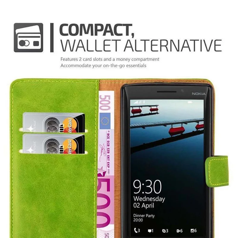 Cadorabo Hülle kompatibel mit Nokia Lumia 929 / 930 Schutzhülle mit Magnetverschluss, Standfunktion und Kartenfach
