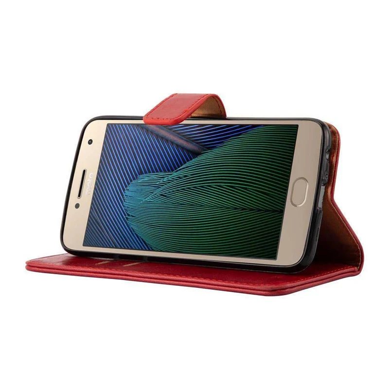 Cadorabo Hülle kompatibel mit Motorola MOTO G5 PLUS Schutzhülle mit Magnetverschluss, Standfunktion und Kartenfach