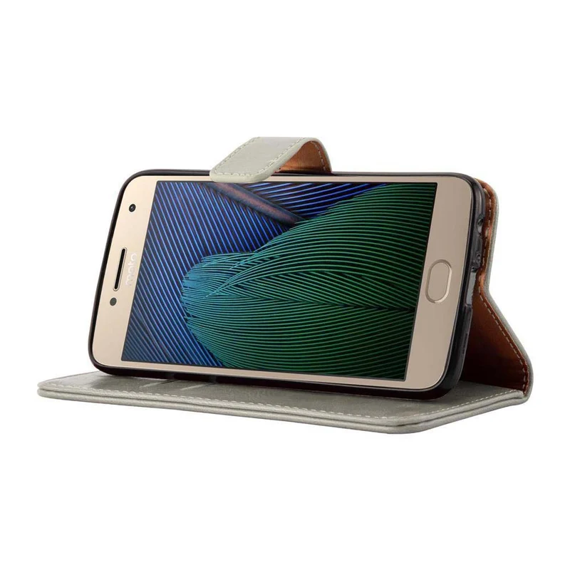 Cadorabo Hülle kompatibel mit Motorola MOTO G5 PLUS Schutzhülle mit Magnetverschluss, Standfunktion und Kartenfach