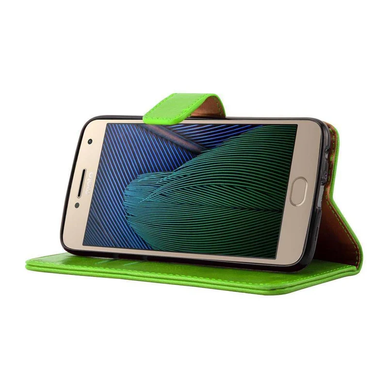 Cadorabo Hülle kompatibel mit Motorola MOTO G5 PLUS Schutzhülle mit Magnetverschluss, Standfunktion und Kartenfach