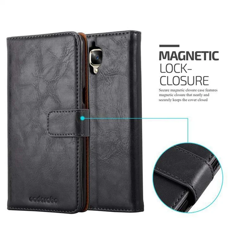 Cadorabo Hülle kompatibel mit OnePlus 3 / 3T Schutzhülle mit Magnetverschluss, Standfunktion und Kartenfach