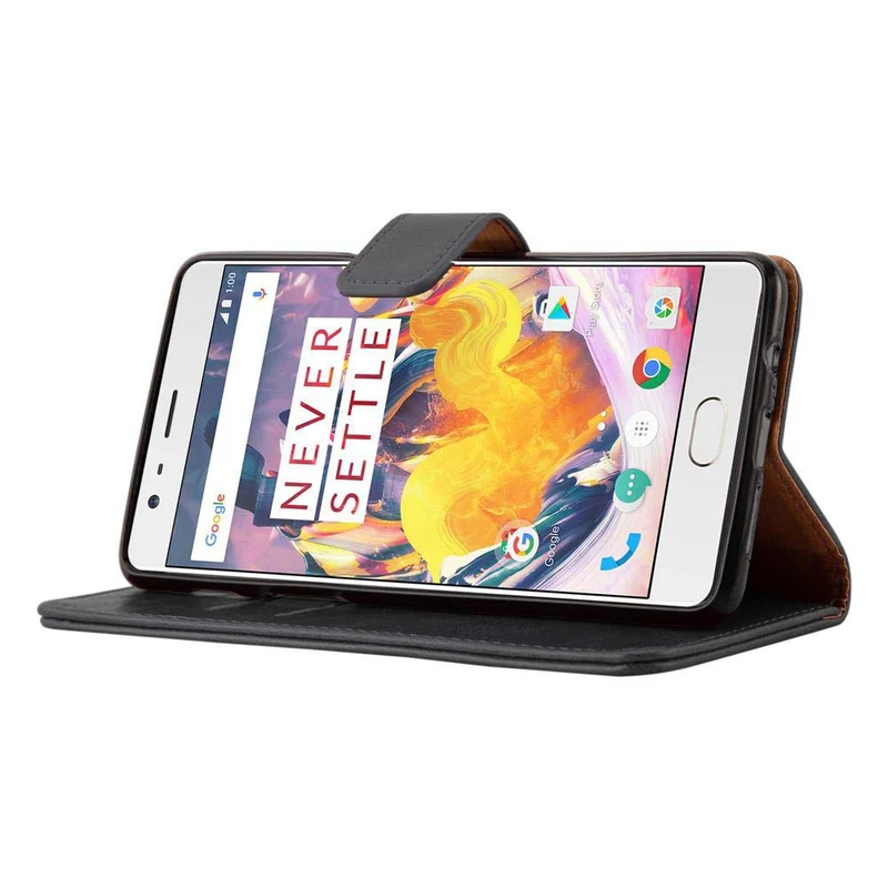 Cadorabo Hülle kompatibel mit OnePlus 3 / 3T Schutzhülle mit Magnetverschluss, Standfunktion und Kartenfach