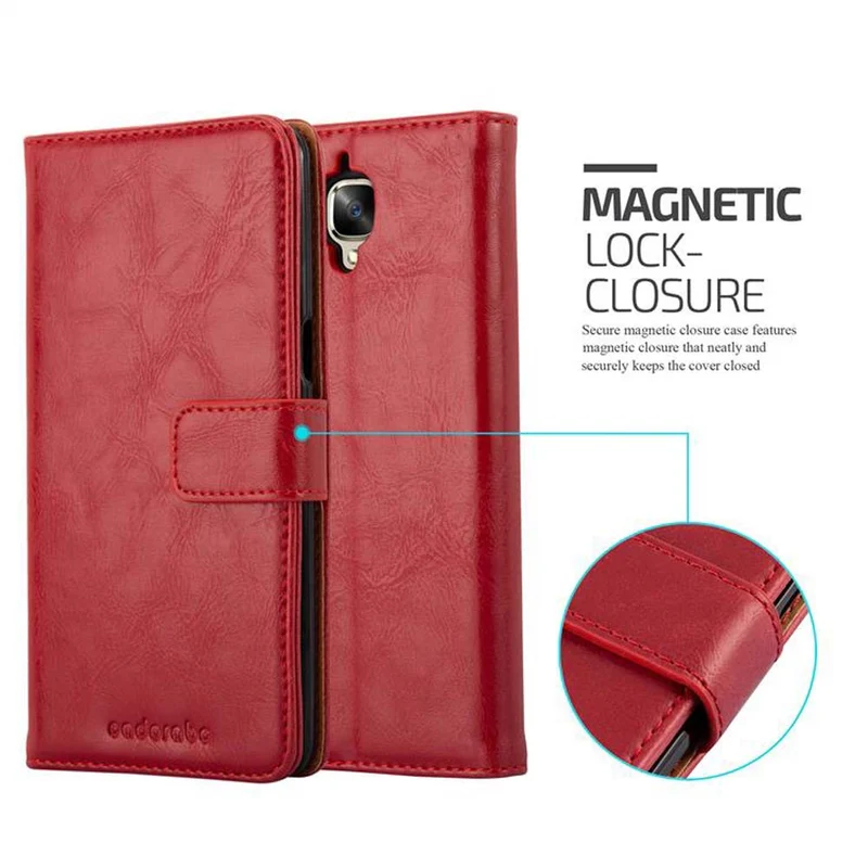 Cadorabo Hülle kompatibel mit OnePlus 3 / 3T Schutzhülle mit Magnetverschluss, Standfunktion und Kartenfach