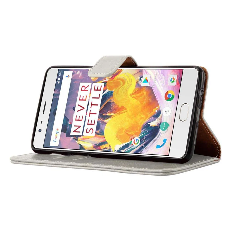 Cadorabo Hülle kompatibel mit OnePlus 3 / 3T Schutzhülle mit Magnetverschluss, Standfunktion und Kartenfach