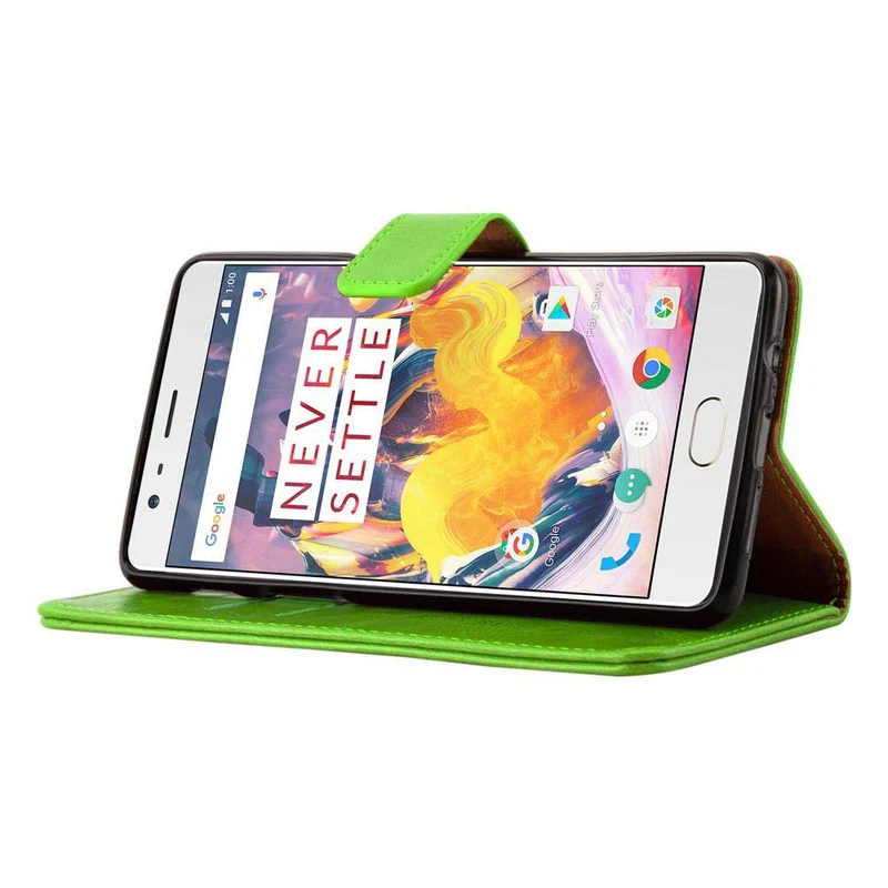 Cadorabo Hülle kompatibel mit OnePlus 3 / 3T Schutzhülle mit Magnetverschluss, Standfunktion und Kartenfach