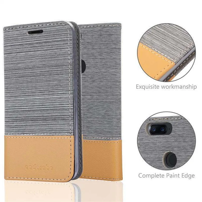 Cadorabo Hülle kompatibel mit OnePlus 5T Schutzhülle mit Magnetverschluss, Standfunktion und Kartenfach