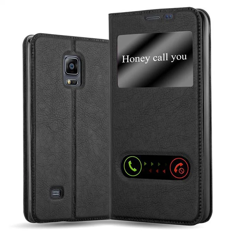 Cadorabo Hülle kompatibel mit Samsung Galaxy NOTE EDGE Schutzhülle mit Magnetverschluss, Standfunktion und 2 Sichtfenstern