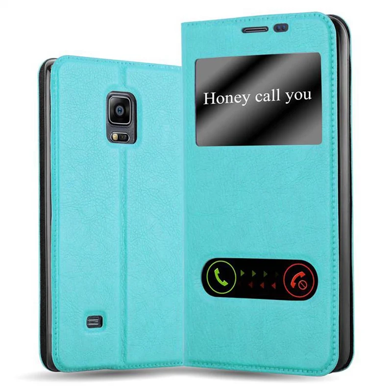 Cadorabo Hülle kompatibel mit Samsung Galaxy NOTE EDGE Schutzhülle mit Magnetverschluss, Standfunktion und 2 Sichtfenstern