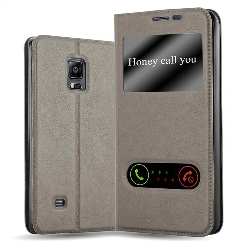 Cadorabo Hülle kompatibel mit Samsung Galaxy NOTE EDGE Schutzhülle mit Magnetverschluss, Standfunktion und 2 Sichtfenstern