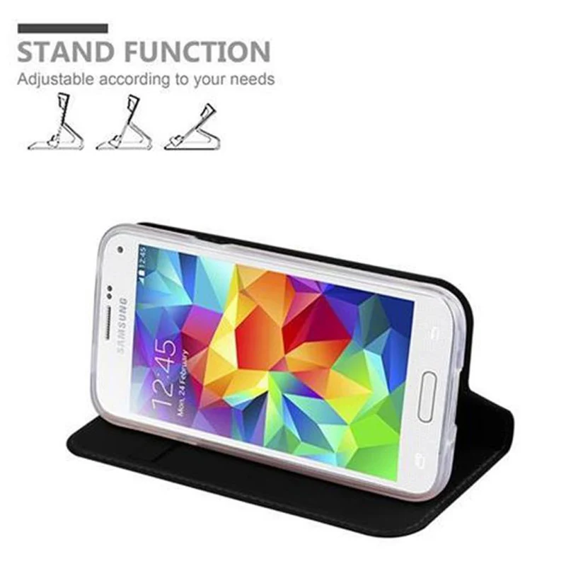 Cadorabo Hülle kompatibel mit Samsung Galaxy S5 MINI / S5 MINI DUOS Schutzhülle mit Magnetverschluss, Standfunktion und Kartenfach