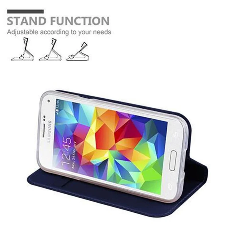 Cadorabo Hülle kompatibel mit Samsung Galaxy S5 MINI / S5 MINI DUOS Schutzhülle mit Magnetverschluss, Standfunktion und Kartenfach