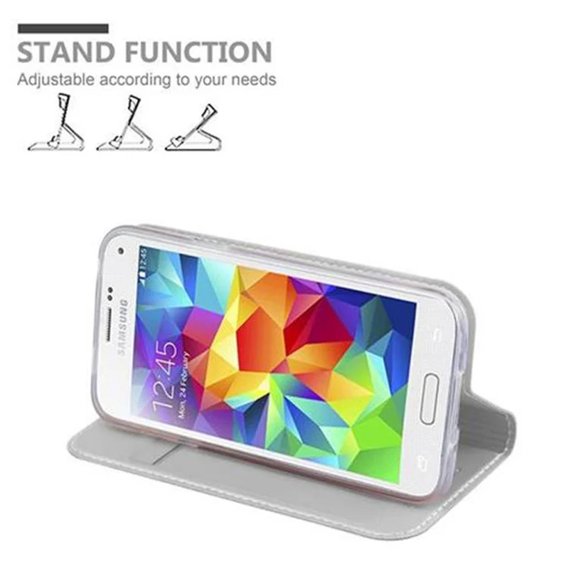 Cadorabo Hülle kompatibel mit Samsung Galaxy S5 MINI / S5 MINI DUOS Schutzhülle mit Magnetverschluss, Standfunktion und Kartenfach