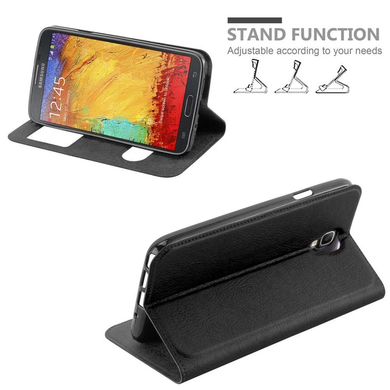 Cadorabo Hülle kompatibel mit Samsung Galaxy NOTE 3 NEO Schutzhülle mit Magnetverschluss, Standfunktion und 2 Sichtfenstern