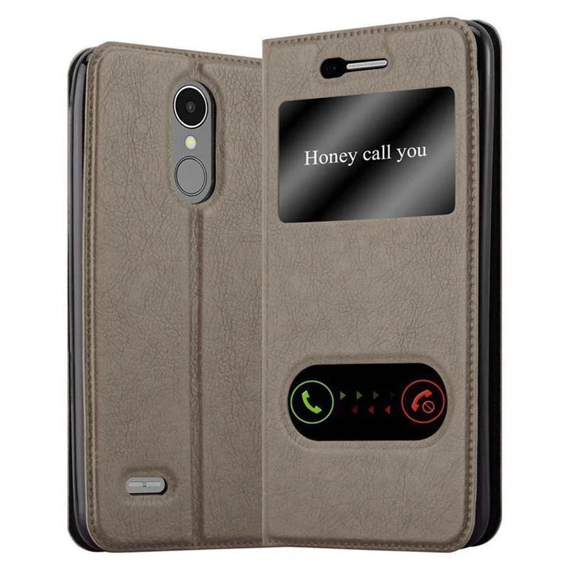 Cadorabo Hülle kompatibel mit LG K8 2017 Schutzhülle mit Magnetverschluss, Standfunktion und 2 Sichtfenstern