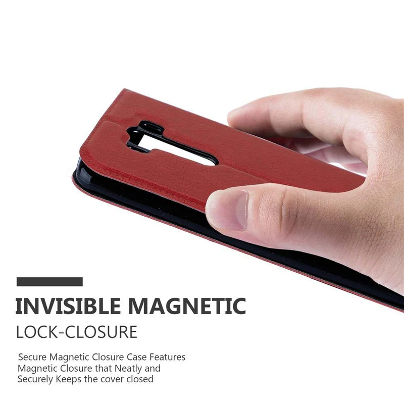 Cadorabo Hülle kompatibel mit LG G3 Schutzhülle mit Magnetverschluss, Standfunktion und 2 Sichtfenstern