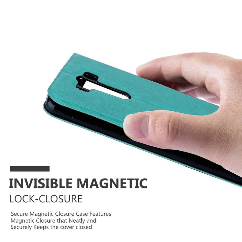 Cadorabo Hülle kompatibel mit LG G3 Schutzhülle mit Magnetverschluss, Standfunktion und 2 Sichtfenstern