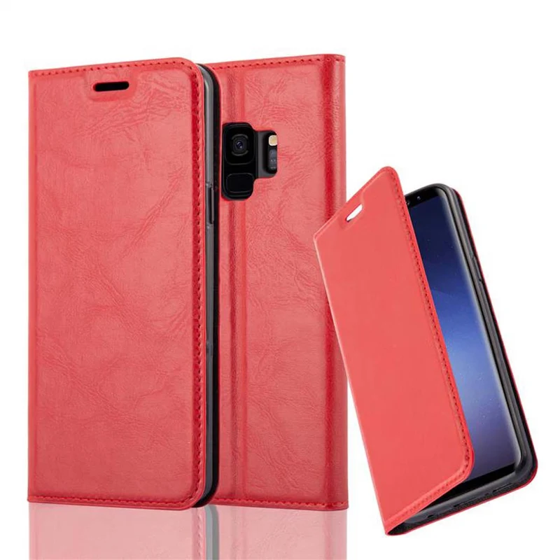 Cadorabo Hülle kompatibel mit Samsung Galaxy S9 Schutzhülle mit Magnetverschluss, Standfunktion und Kartenfach